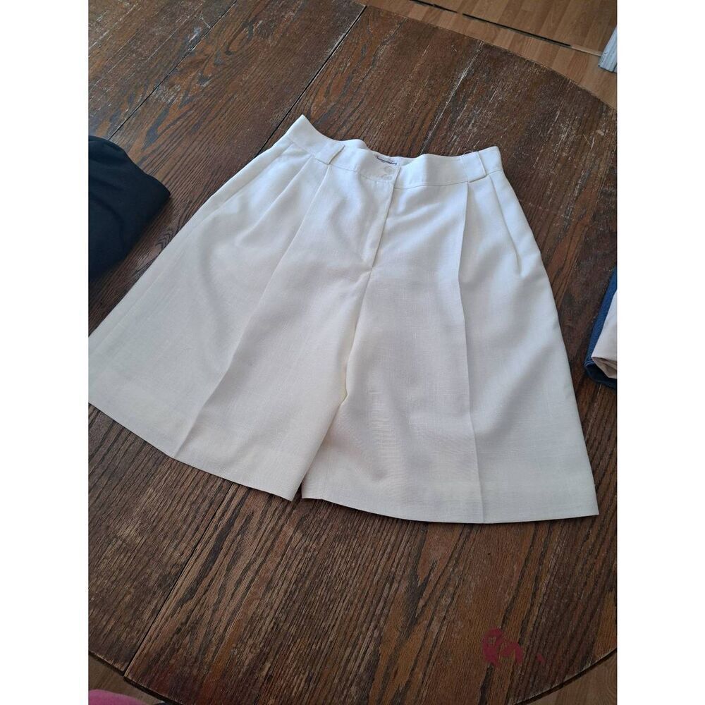 30" Waist Smith Forester Ivory Off White Lined Shorts w Pockets Double Button